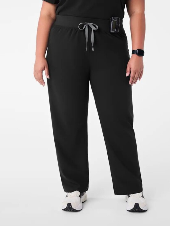 Figs Pants - Figs Livingston Black High-Rise Straight-Leg Scrub Pant Size XXL